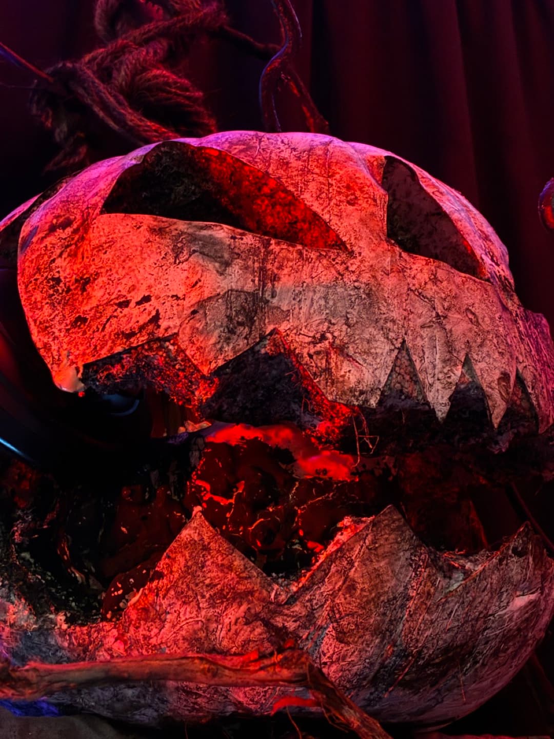 A mask and special effects piece made at Tomb Gallery