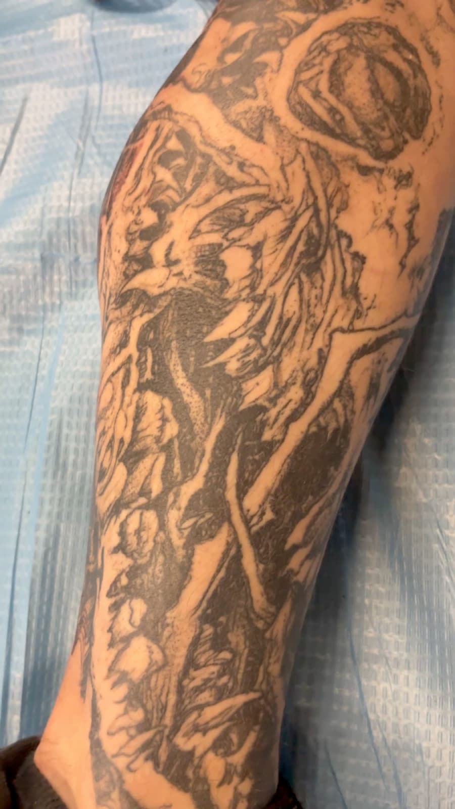Blackwork tattoo by Markus at Tomb Gallery in Salem