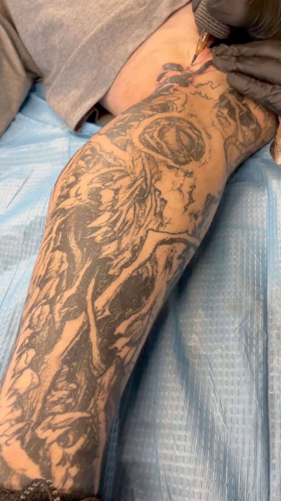 Blackwork tattoo by Markus at Tomb Gallery in Salem